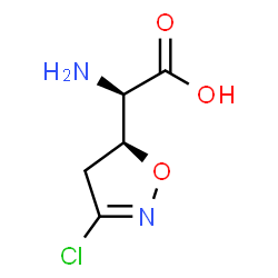 ChemSpider 2D Image | Amino[(5S)-3-chloro-4,5-dihydro-1,2-oxazol-5-yl]acetic acid | C5H7ClN2O3