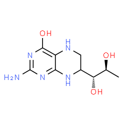 ChemSpider 2D Image | 2-Amino-7-[(1R,2S)-1,2-dihydroxypropyl]-5,6,7,8-tetrahydro-4(1H)-pteridinone | C9H15N5O3