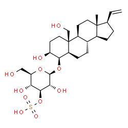 ChemSpider 2D Image | (3beta,4beta,5alpha)-3,19-Dihydroxypregn-20-en-4-yl 3-O-sulfo-beta-D-glucopyranoside | C27H44O11S