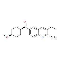 ChemSpider 2D Image | [3-Ethyl-2-(~11~C)methyl-6-quinolinyl](cis-4-methoxycyclohexyl)methanone | C1911CH25NO2
