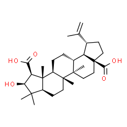 ChemSpider 2D Image | (1S,2S,3aR,5aR,5bR,7aS,10R,10aR,10bR,12aR,12bR)-2-Hydroxy-10-isopropenyl-3,3,5a,5b,12b-pentamethyloctadecahydrodicyclopenta[a,i]phenanthrene-1,7a(1H)-dicarboxylic acid | C30H46O5