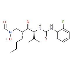 ChemSpider 2D Image | N-((2r,4s)-2-Butyl-4-(3-(2-Fluorophenyl)ureido)-5-Methyl-3-Oxohexyl)-N-Hydroxyformamide | C19H28FN3O4