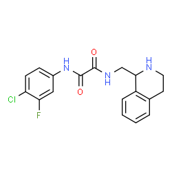 ChemSpider 2D Image | N-(4-Chloro-3-fluorophenyl)-N'-(1,2,3,4-tetrahydro-1-isoquinolinylmethyl)ethanediamide | C18H17ClFN3O2