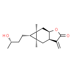 ChemSpider 2D Image | (3aR,4aS,5S,5aR,6aR)-5-[(3S)-3-Hydroxybutyl]-4a,5a-dimethyl-3-methyleneoctahydro-2H-cyclopropa[f][1]benzofuran-2-one | C16H24O3