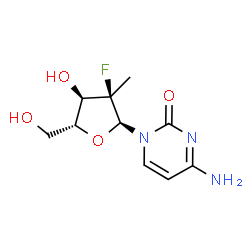 ChemSpider 2D Image | 4-Amino-1-(2-deoxy-2-fluoro-2-methyl-alpha-D-ribofuranosyl)-2(1H)-pyrimidinone | C10H14FN3O4