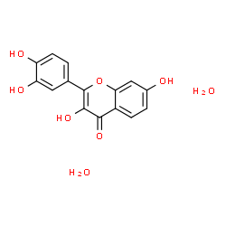 ChemSpider 2D Image | 2-(3,4-Dihydroxyphenyl)-3,7-dihydroxy-4H-chromen-4-one dihydrate | C15H14O8