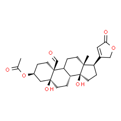 ChemSpider 2D Image | (3beta,5beta,9xi)-3-Acetoxy-5,14-dihydroxy-19-oxocard-20(22)-enolide | C25H34O7