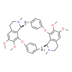 ChemSpider 2D Image | (11S,26S)-4,5,19,20-Tetramethoxy-10,25-dimethyl-2,17-dioxa-10,25-diazaheptacyclo[26.2.2.2~13,16~.1~3,7~.1~18,22~.0~11,36~.0~26,33~]hexatriaconta-1(30),3(36),4,6,13,15,18(33),19,21,28,31,34-dodecaene | C38H42N2O6