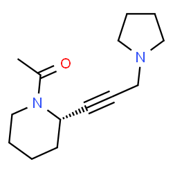 ChemSpider 2D Image | 1-{(2S)-2-[3-(1-Pyrrolidinyl)-1-propyn-1-yl]-1-piperidinyl}ethanone | C14H22N2O