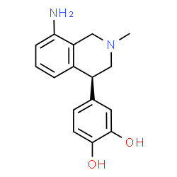 ChemSpider 2D Image | 4-[(4S)-8-Amino-2-methyl-1,2,3,4-tetrahydro-4-isoquinolinyl]-1,2-benzenediol | C16H18N2O2