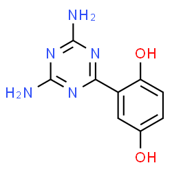 ChemSpider 2D Image | 2-(4,6-Diamino-1,3,5-triazin-2-yl)-1,4-benzenediol | C9H9N5O2
