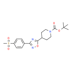 ChemSpider 2D Image | 3-[4-(Methylsulfonyl)phenyl]-5-(1-Boc-4-piperidyl)-1,2,4-oxadiazole | C19H25N3O5S