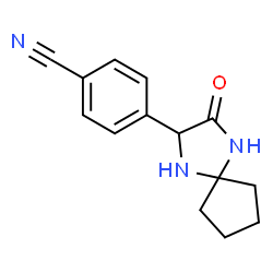 ChemSpider 2D Image | 4-(2-oxo-1,4-diazaspiro[4.4]non-3-yl)Benzonitrile | C14H15N3O