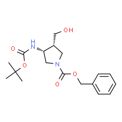 ChemSpider 2D Image | (3R,4R)-3-(Boc-amino)-1-Cbz-4-(hydroxymethyl)pyrrolidine | C18H26N2O5