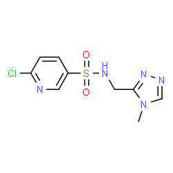 ChemSpider 2D Image | 6-Chloro-N-[(4-methyl-4H-1,2,4-triazol-3-yl)methyl]-3-pyridinesulfonamide | C9H10ClN5O2S