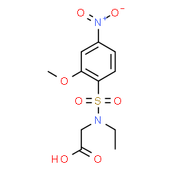 ChemSpider 2D Image | N-Ethyl-N-[(2-methoxy-4-nitrophenyl)sulfonyl]glycine | C11H14N2O7S