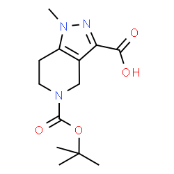 ChemSpider 2D Image | 5-[(tert-butoxy)carbonyl]-1-methyl-1H,4H,5H,6H,7H-pyrazolo[4,3-c]pyridine-3-carboxylic acid | C13H19N3O4