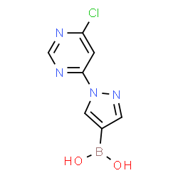 ChemSpider 2D Image | (1-(6-Chloropyrimidin-4-yl)-1H-pyrazol-4-yl)boronic acid | C7H6BClN4O2