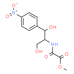 ChemSpider 2D Image | Methyl {[1,3-dihydroxy-1-(4-nitrophenyl)-2-propanyl]amino}(oxo)acetate | C12H14N2O7