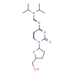 ChemSpider 2D Image | N'-{1-[5-(Hydroxymethyl)tetrahydro-2-furanyl]-2-oxo-1,2-dihydro-4-pyrimidinyl}-N,N-diisopropylimidoformamide | C16H26N4O3