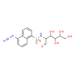 ChemSpider 2D Image | 2-{[(5-Azido-1-naphthyl)sulfonyl]amino}-2-deoxyhexose | C16H18N4O7S