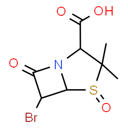 ChemSpider 2D Image | 6-Bromo-3,3-dimethyl-7-oxo-4-thia-1-azabicyclo[3.2.0]heptane-2-carboxylic acid 4-oxide | C8H10BrNO4S