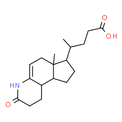 ChemSpider 2D Image | 4-(6a-Methyl-3-oxo-2,3,4,6,6a,7,8,9,9a,9b-decahydro-1H-cyclopenta[f]quinolin-7-yl)pentanoic acid | C18H27NO3