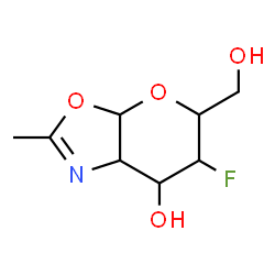 ChemSpider 2D Image | 6-Fluoro-5-(hydroxymethyl)-2-methyl-5,6,7,7a-tetrahydro-3aH-pyrano[3,2-d][1,3]oxazol-7-ol | C8H12FNO4