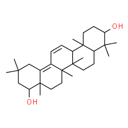 ChemSpider 2D Image | Oleana-11,13(18)-diene-3,22-diol | C30H48O2