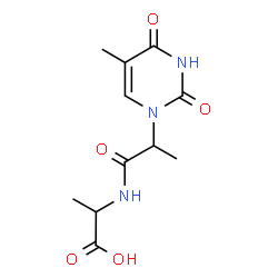ChemSpider 2D Image | N-[2-(5-Methyl-2,4-dioxo-3,4-dihydro-1(2H)-pyrimidinyl)propanoyl]alanine | C11H15N3O5