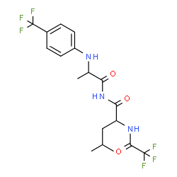 ChemSpider 2D Image | N~2~-(Trifluoroacetyl)-N-(2-{[4-(trifluoromethyl)phenyl]amino}propanoyl)leucinamide | C18H21F6N3O3
