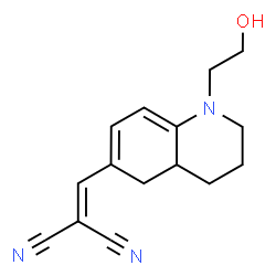 ChemSpider 2D Image | {[1-(2-Hydroxyethyl)-1,2,3,4,4a,5-hexahydro-6-quinolinyl]methylene}malononitrile | C15H17N3O