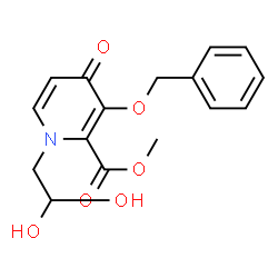 ChemSpider 2D Image | Methyl 3-(benzyloxy)-1-(2,2-dihydroxyethyl)-4-oxo-1,4-dihydro-2-pyridinecarboxylate | C16H17NO6