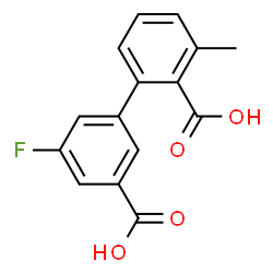 ChemSpider 2D Image | 5'-Fluoro-3-methyl-2,3'-biphenyldicarboxylic acid | C15H11FO4