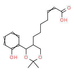 ChemSpider 2D Image | 7-[4-(2-Hydroxyphenyl)-2,2-dimethyl-1,3-dioxan-5-yl]-2-heptenoic acid | C19H26O5