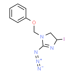ChemSpider 2D Image | 2-Azido-4-iodo-1-(phenoxymethyl)-4,5-dihydro-1H-imidazole | C10H10IN5O
