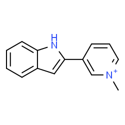 ChemSpider 2D Image | 3-(1H-Indol-2-yl)-1-methylpyridinium | C14H13N2