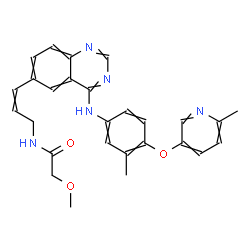 ChemSpider 2D Image | 2-methoxy-N-[3-[4-[3-methyl-4-[(6-methyl-3-pyridinyl)oxy]anilino]-6-quinazolinyl]prop-2-enyl]acetamide | C27H27N5O3