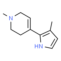 ChemSpider 2D Image | 1-Methyl-4-(3-methyl-1H-pyrrol-2-yl)-1,2,3,6-tetrahydropyridine | C11H16N2