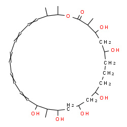 ChemSpider 2D Image | 4,6,10,12,14,16-Hexahydroxy-3,15,27,28-tetramethyloxacyclooctacosa-17,19,21,23,25-pentaen-2-one | C31H50O8