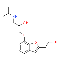 ChemSpider 2D Image | 1-{[2-(2-Hydroxyethyl)-1-benzofuran-7-yl]oxy}-3-(isopropylamino)-2-propanol | C16H23NO4