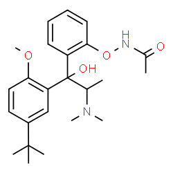 ChemSpider 2D Image | N-(2-{2-(Dimethylamino)-1-hydroxy-1-[2-methoxy-5-(2-methyl-2-propanyl)phenyl]propyl}phenoxy)acetamide | C24H34N2O4