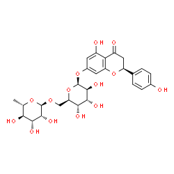 ChemSpider 2D Image | (2S)-5-Hydroxy-2-(4-hydroxyphenyl)-4-oxo-3,4-dihydro-2H-chromen-7-yl 6-O-(6-deoxy-alpha-L-mannopyranosyl)-beta-D-altropyranoside | C27H32O14
