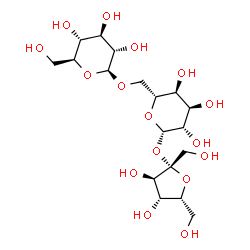 ChemSpider 2D Image | beta-D-Sorbofuranosyl beta-L-glucopyranosyl-(1->6)-beta-D-altropyranoside | C18H32O16