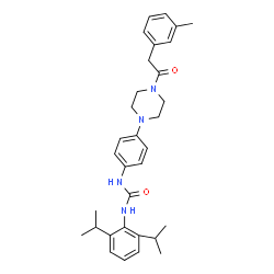 ChemSpider 2D Image | 1-(2,6-Diisopropylphenyl)-3-(4-{4-[(3-methylphenyl)acetyl]-1-piperazinyl}phenyl)urea | C32H40N4O2