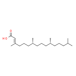 ChemSpider 2D Image | (2E,7R,11R)-3,7,11,15-Tetramethyl-2-hexadecenoic acid | C20H38O2