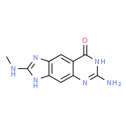 ChemSpider 2D Image | 6-Amino-2-(methylamino)-1,5-dihydro-8H-imidazo[4,5-g]quinazolin-8-one | C10H10N6O