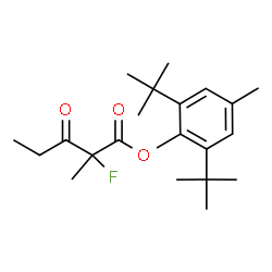 ChemSpider 2D Image | 4-Methyl-2,6-bis(2-methyl-2-propanyl)phenyl 2-fluoro-2-methyl-3-oxopentanoate | C21H31FO3