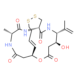 ChemSpider 2D Image | (1S,5S,6R,9S,15E,20R)-5-Hydroxy-6-isopropenyl-20-methyl-2-oxa-11,12-dithia-7,19,22-triazabicyclo[7.7.6]docos-15-ene-3,8,18,21-tetrone | C20H29N3O6S2