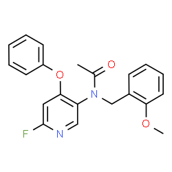 ChemSpider 2D Image | N-(6-Fluoro-4-phenoxy-3-pyridinyl)-N-(2-methoxybenzyl)acetamide | C21H19FN2O3